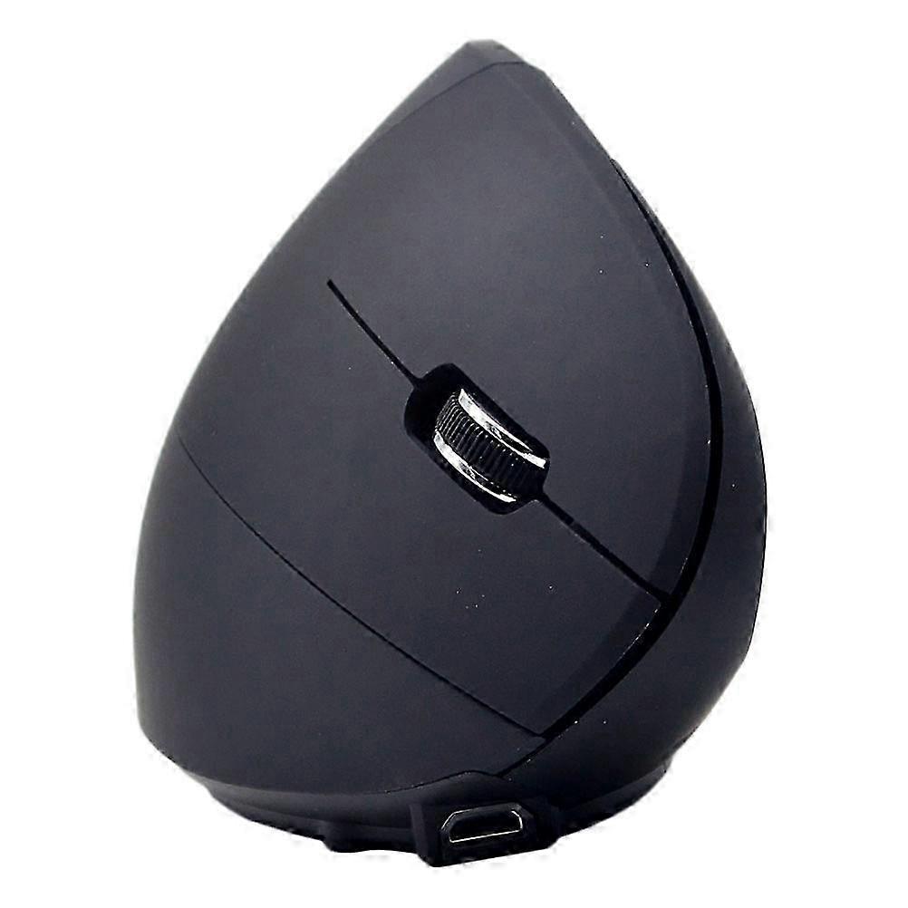 1Pc Vertical Mouse Wireless Vertical Comfortable Mouse Ergonomic Mouse Dry-cell Model Mouse (Black)