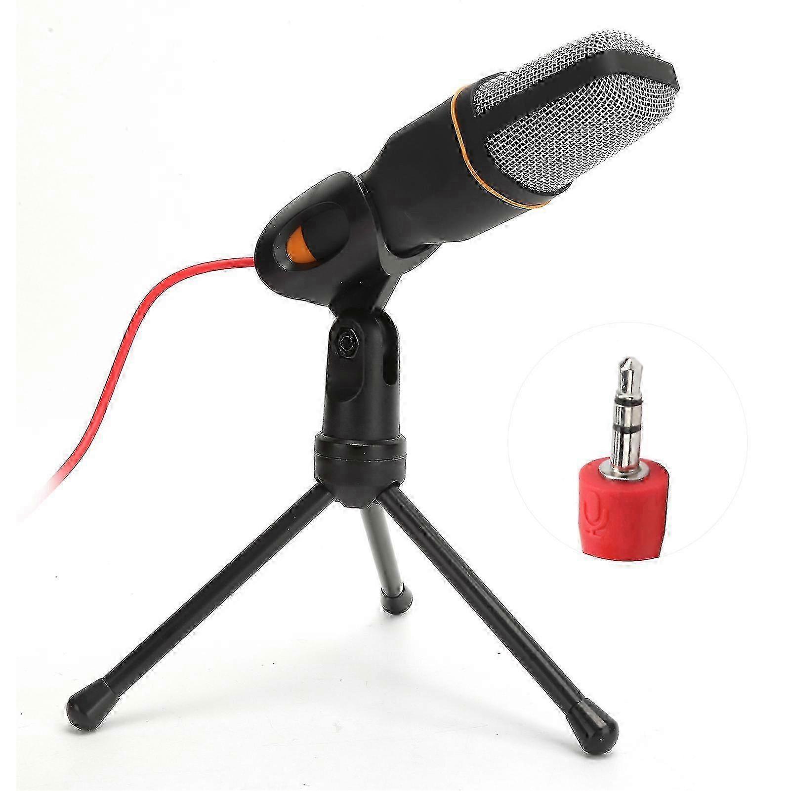 w Computer Wired Microphone Condenser Microphone with Desktop Tripod for Online MeetingBlack