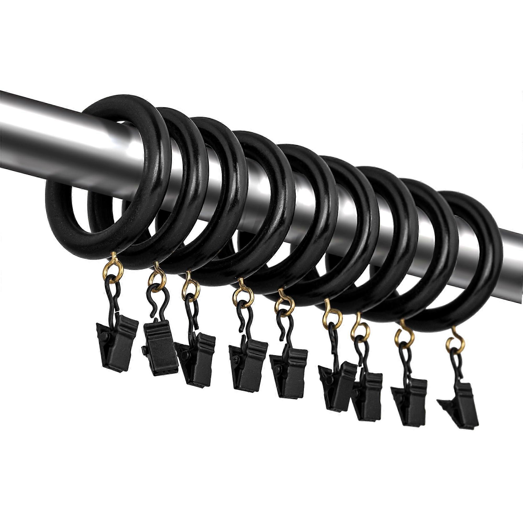 Curtain Clip Rings with Hooks for Shower and Drapery, 3' Outer 2.2' Inner Diameter, Set of 96