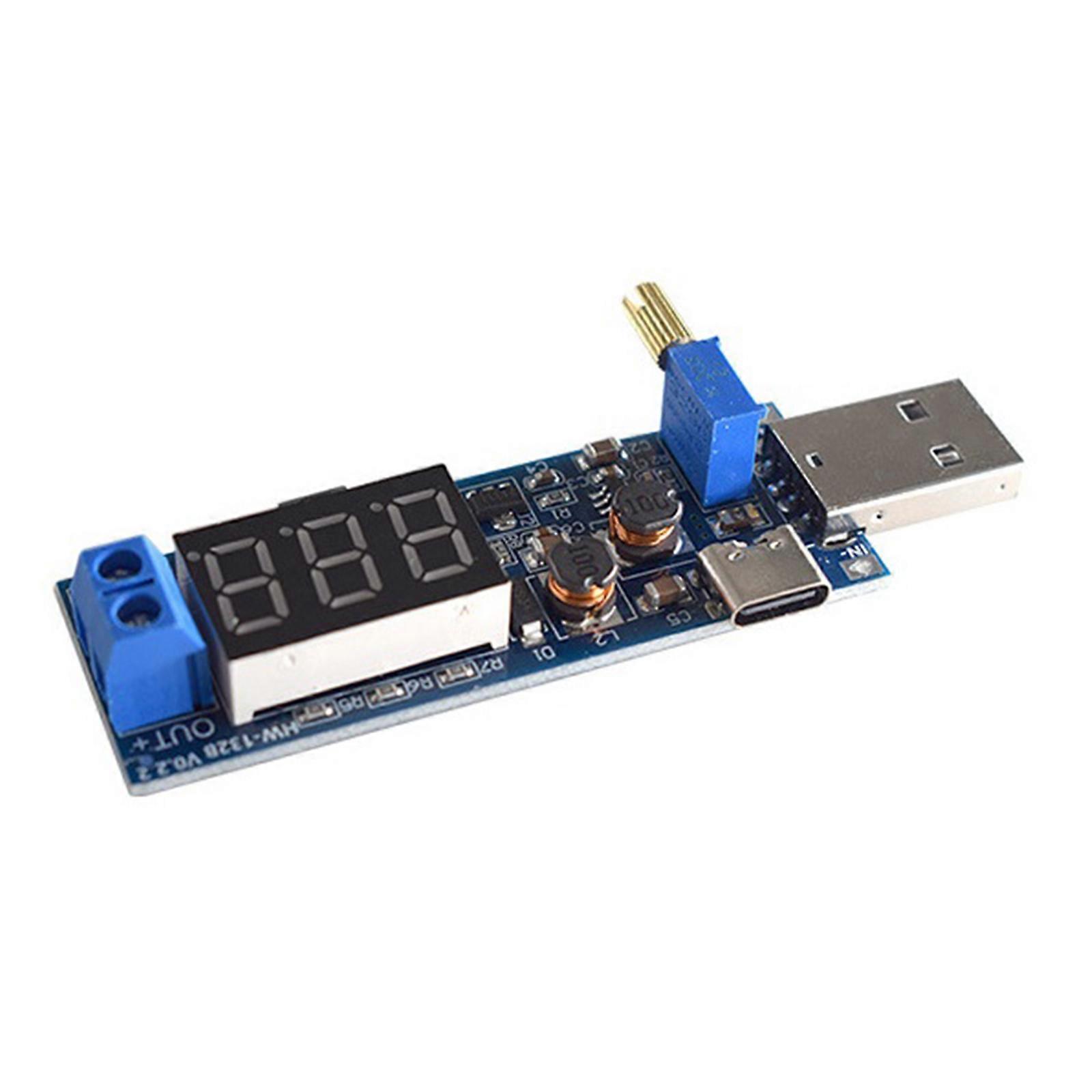 USB Powered Boost Module Adjustable Output from 1.2V to 24V Compactly Size with Overheats Protections for Projects Multicolor