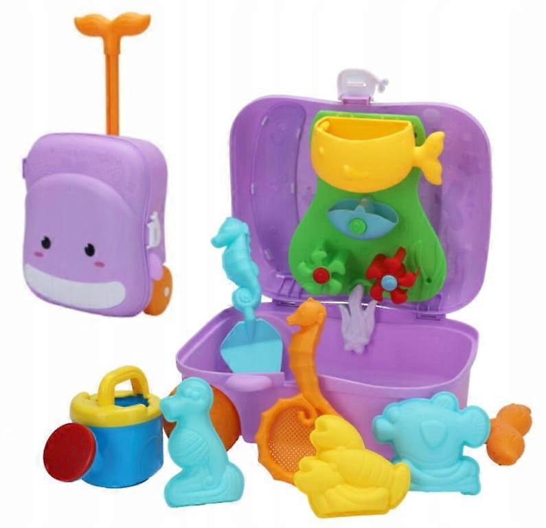 Sæt med strandlegetøj i kuffert, 7 dele