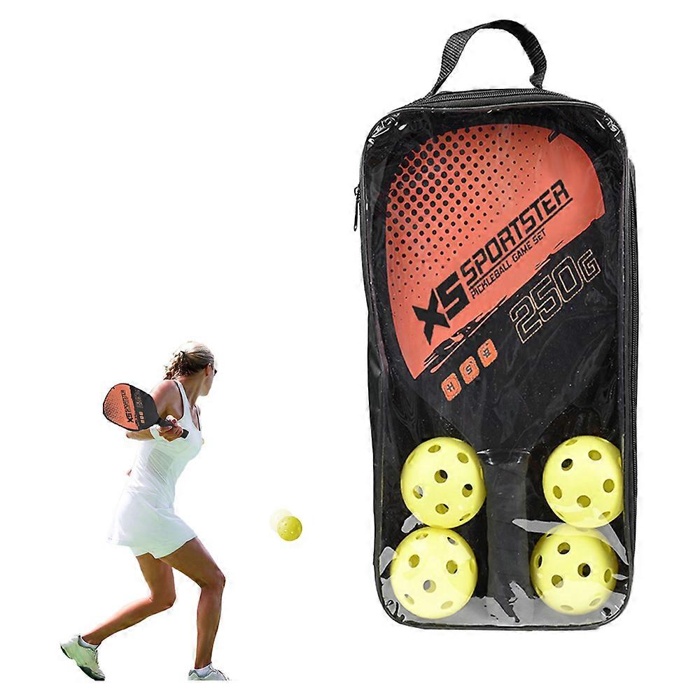 Pickleball evezőkészlet prémium 4 pickleball labdával és hordtáskával -narancssárga