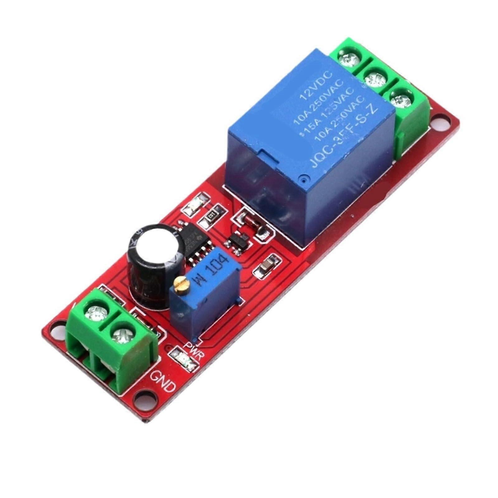 12V Time Delay Relay Module 10PCS Adjustable Monostable Switch with Shielded Noise Protection