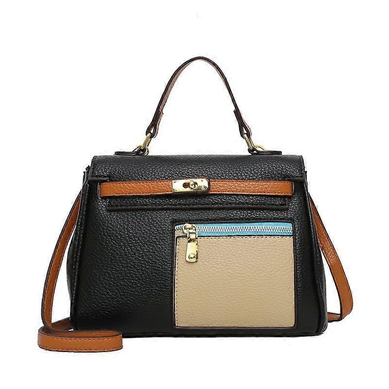 Women's Contrasting Color Splicing Bag Fashionable And Versatile Large Capacity Single Shoulder Crossbody Bag