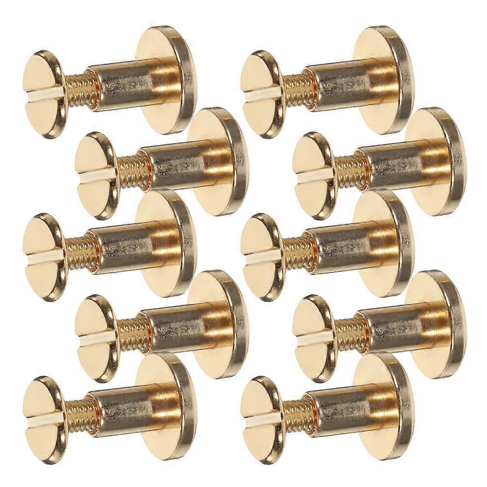 Rivet Fastening Kit for Crafting with 10Pcs Golden Zinc Alloy Rivets