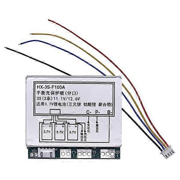 3S 12.6V 100A Li-Ion Lithium Battery Protection Board Module 3 Cells 11.1V Polymer PCB BMS Balance Function Charge