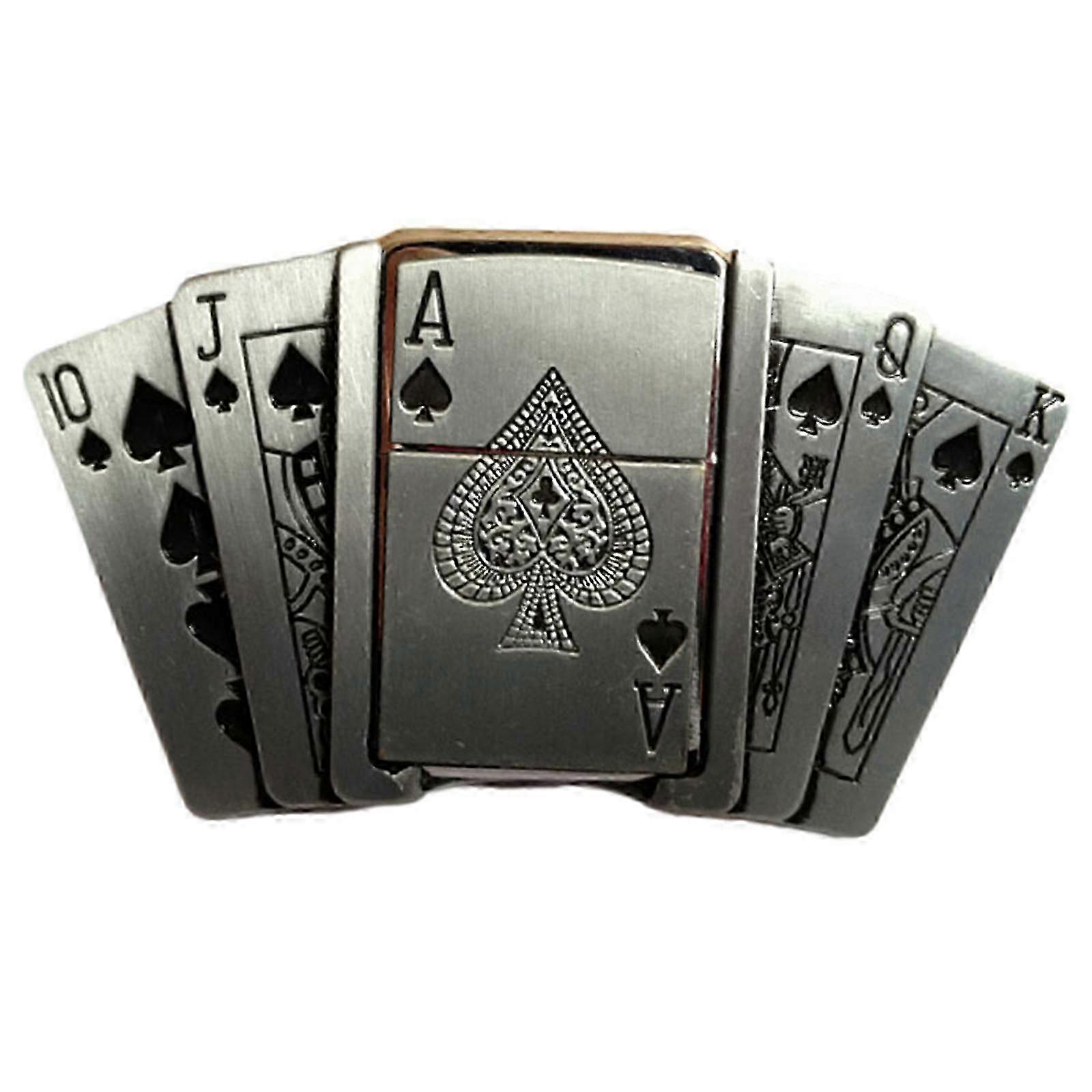 Gürtelschnalle mit verstecktem Petroleumfeuerzeug, Western-Cowboy-Gürtelschnalle, Ersatzschnalle für (38-40 mm) breite Gürtel, Silber