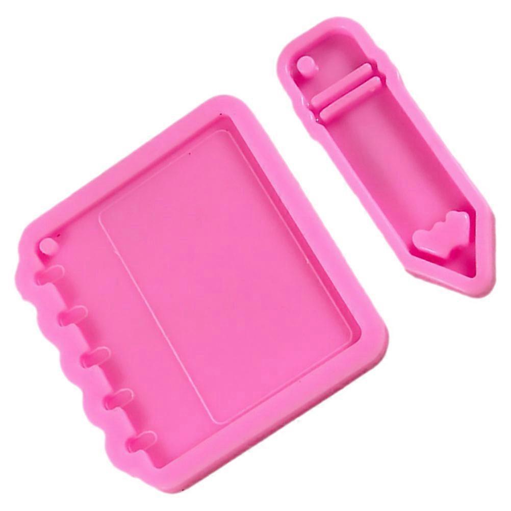 Flexible Silicone Key Chain Mold for DIY Use Rosy Color Durable Nonstick Design 1 Set