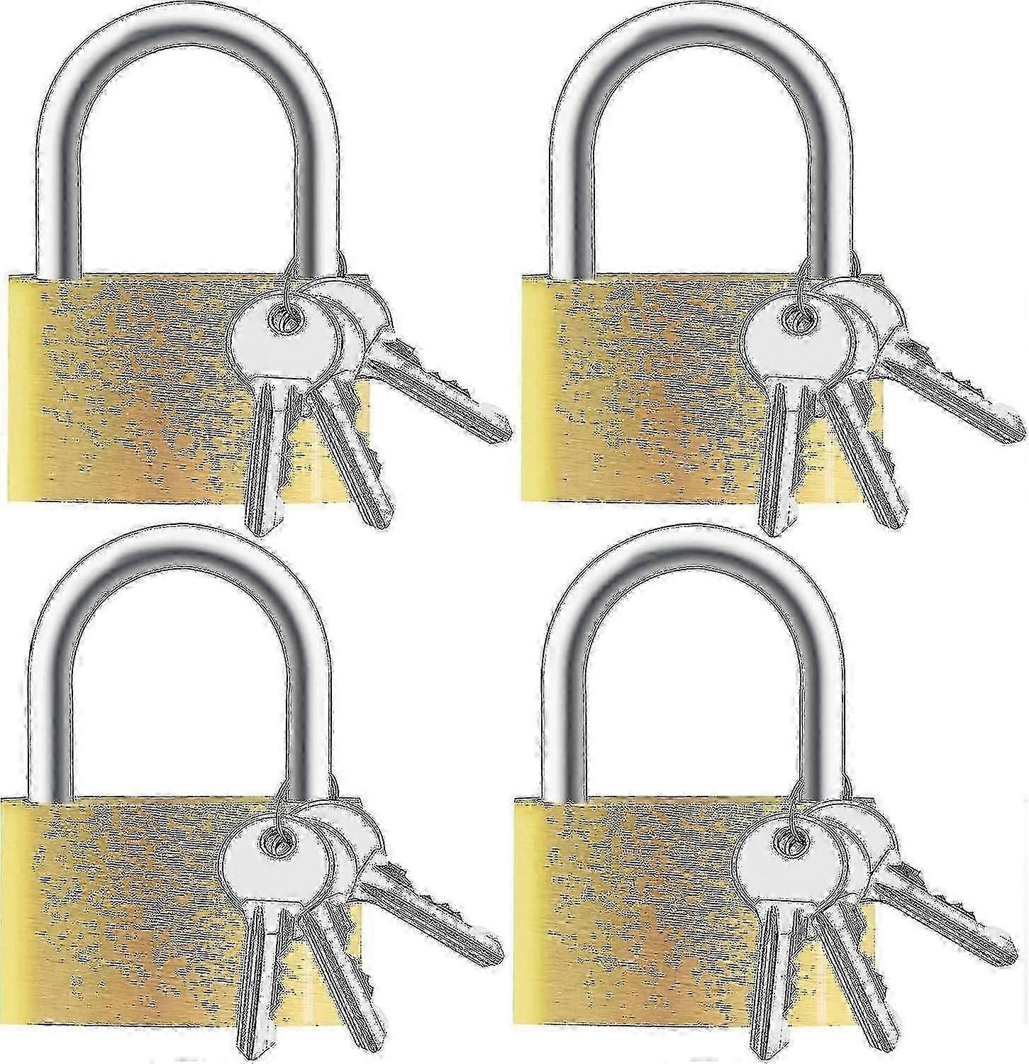 4pcs Small Solid Brass Keyed Padlocks With Same Key zy