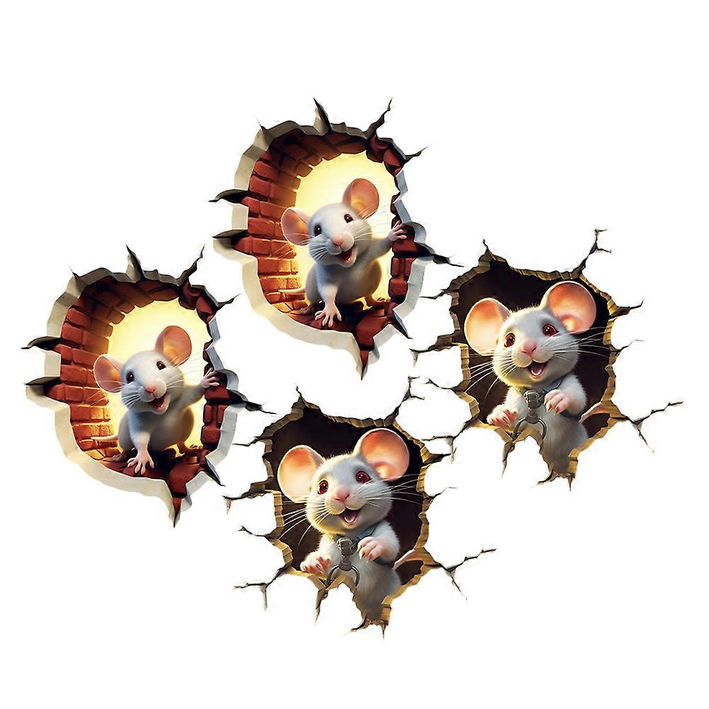 Mouse Hole Wall Sticker Decals for Decoration 16Pcs Assorted Colors