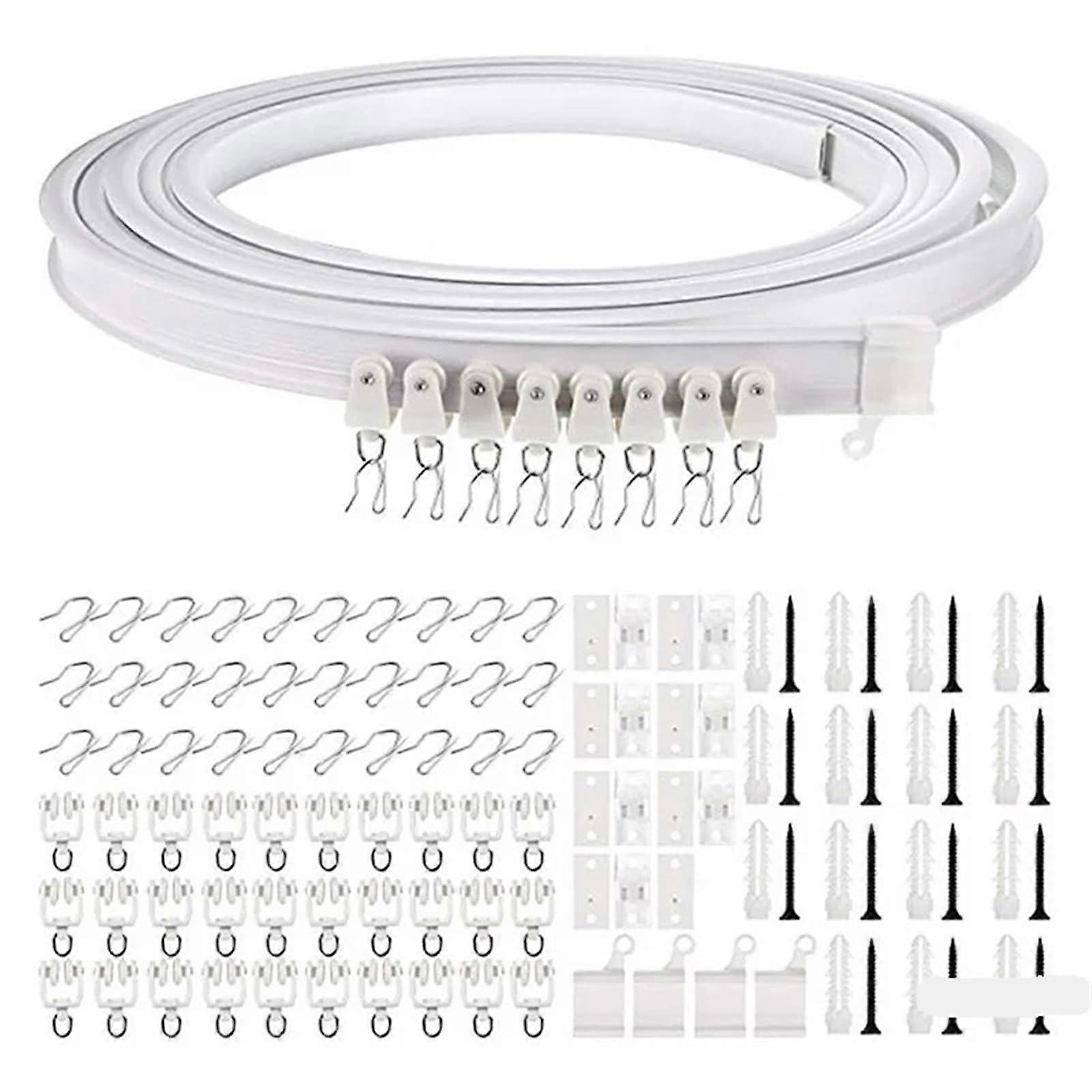 Ceiling Curtain Track Flexible Bendable Heavy Duty Curved Rail for Room Divider and RV Use 2m