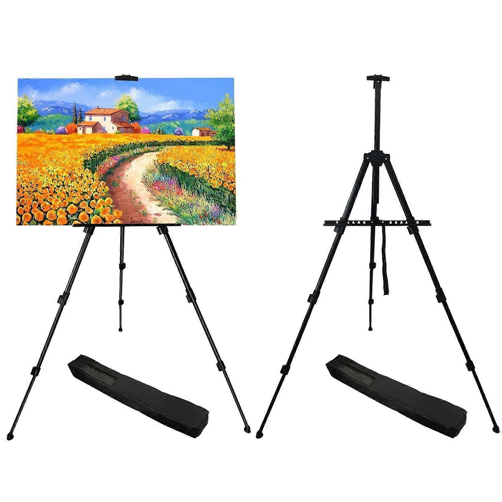 Adjustable Metal Artist Easel Stand for Floor and Tabletop Canvas Display, Foldable 2 Pack