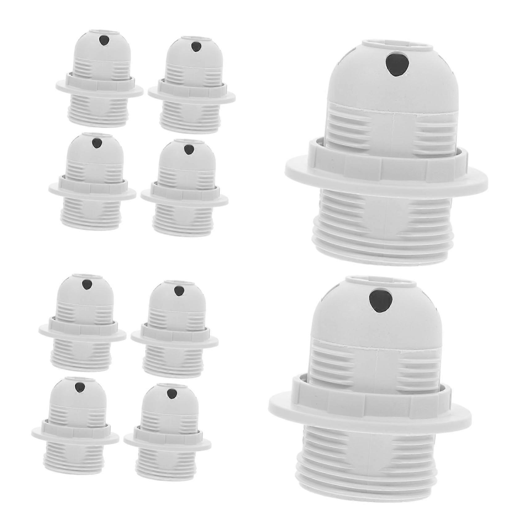 10pcs Full Thread Light Socket Adapter Lamp Holder for Desk and Pendant Lamps Quick Bulb Replacement