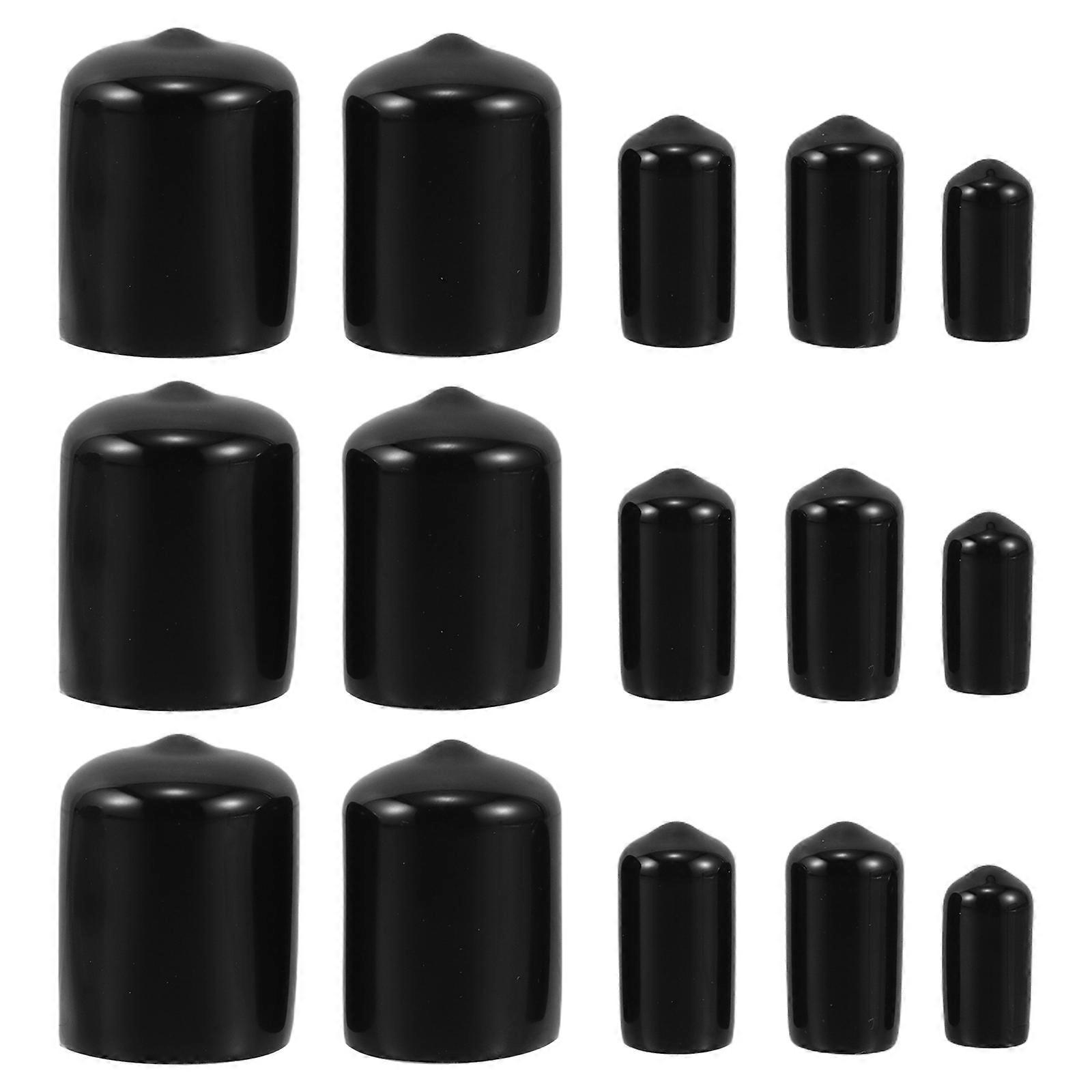 Black Rubber Screw Caps Thread Protectors for Screw Thread 48Pcs Set
