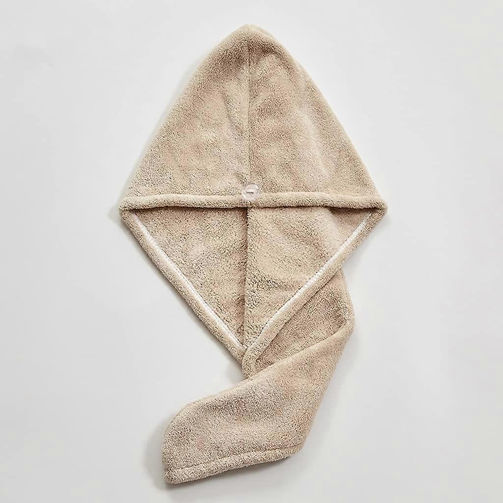 Hair Drying Towel for Women, Microfiber Quick Dry Cap with Button Closure, Lightweight Wrap