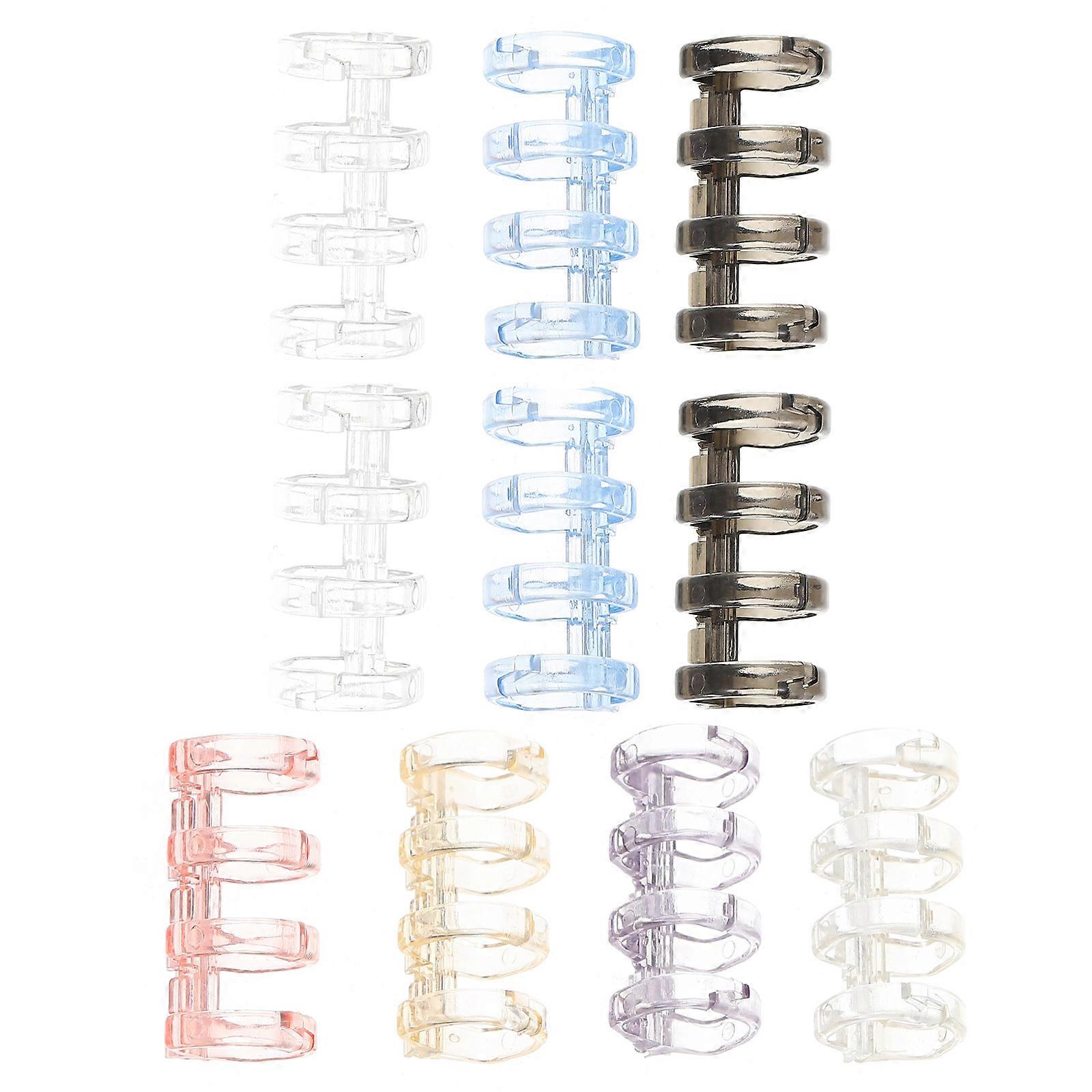 Loose Leaf Binder Snap Four-Hole Binder for Student 10Pcs Assorted Color Plastic