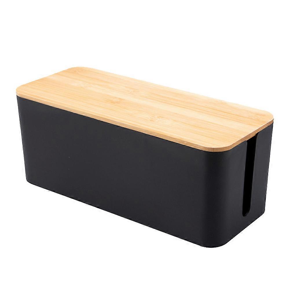 Charging Cable Box Power Line Case Wall Corner Use Black Plastic Wire Management 1Pcs