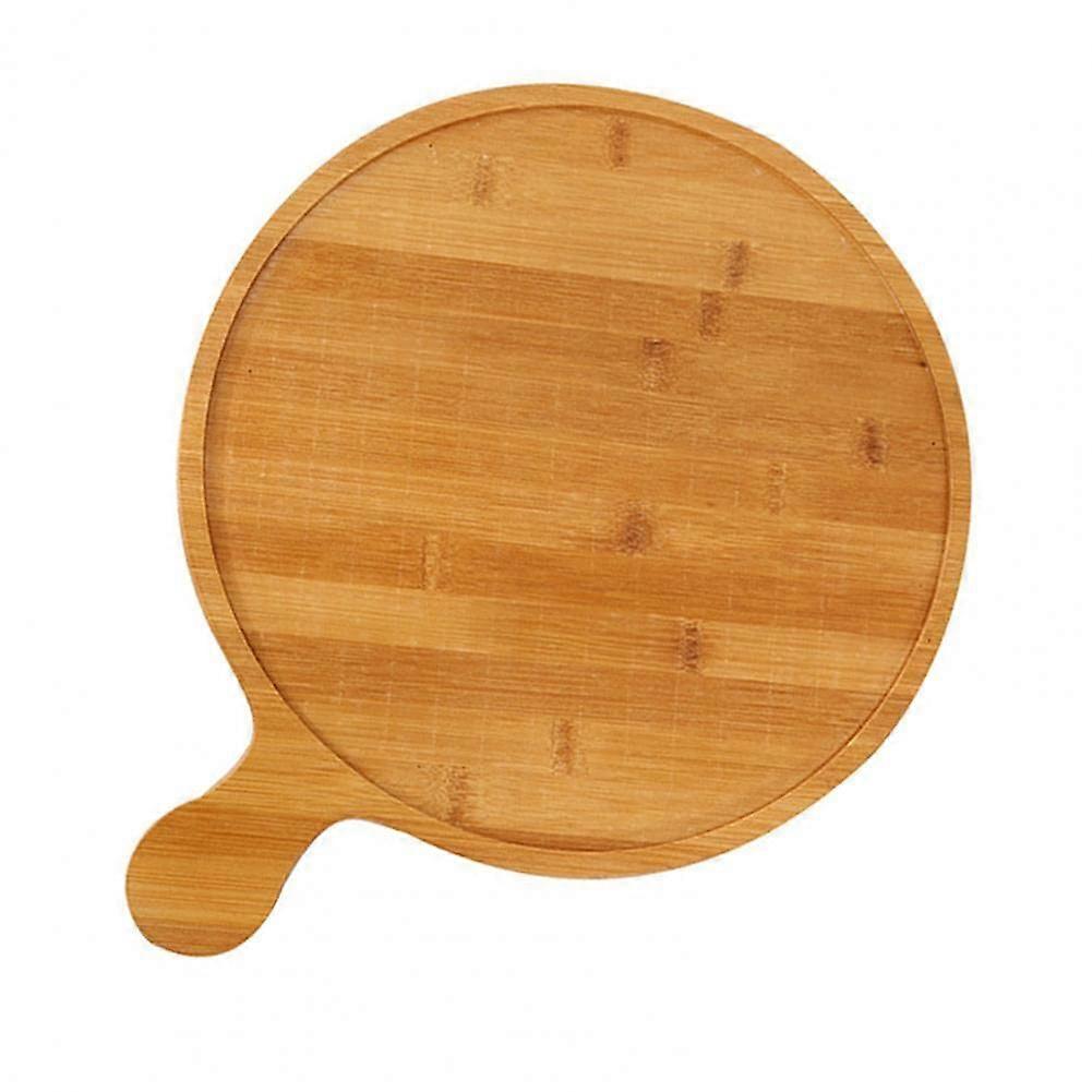 Bamboo Pizza Board 8 Inch with Smooth Handle, Burr Surface for Baking, Cutting and Serving