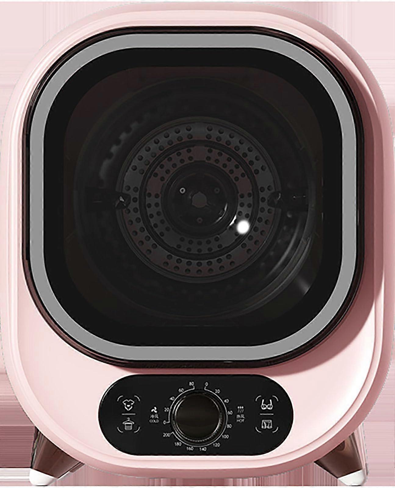 Portable Tumble Dryer WallMounted Mini Spin with Hot and Cold Modes Blue Light Sterilization Pink