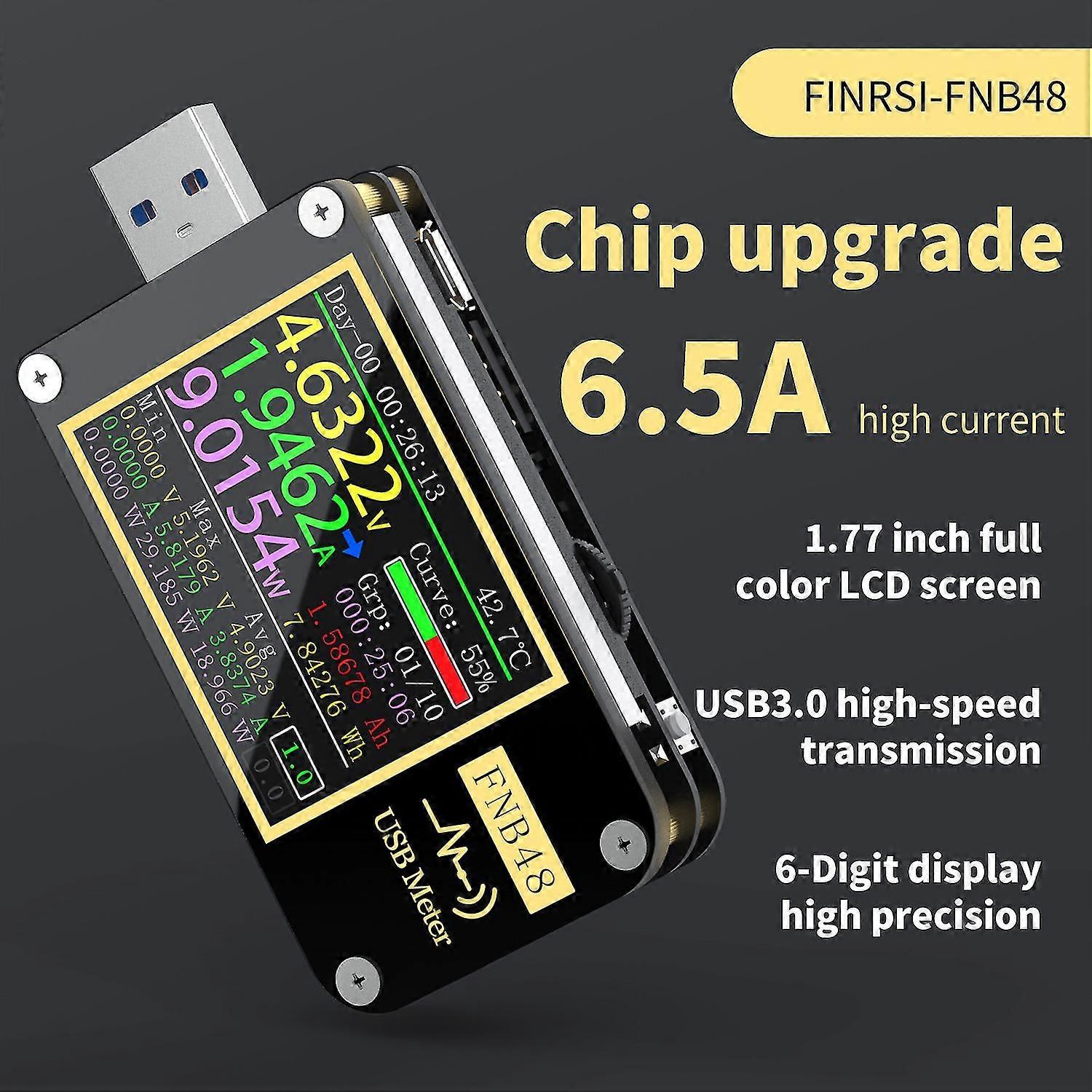 FNB48 PD Type-C USB Power Meter Tester LCD Display Multimeter Voltmeter Ammeter