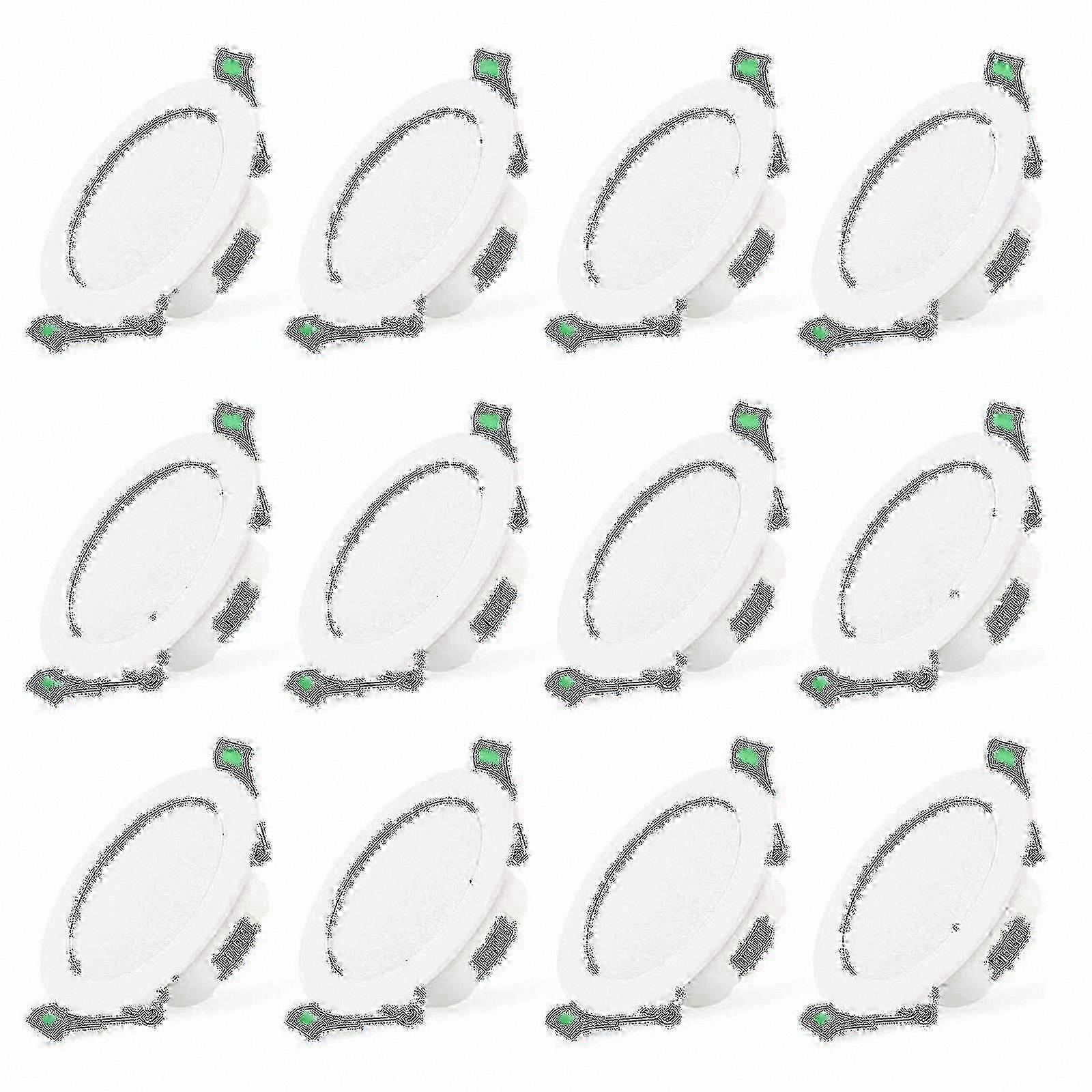 12-Pack Slim Recessed LED Downlights, 7W White Ceiling Spot Lights