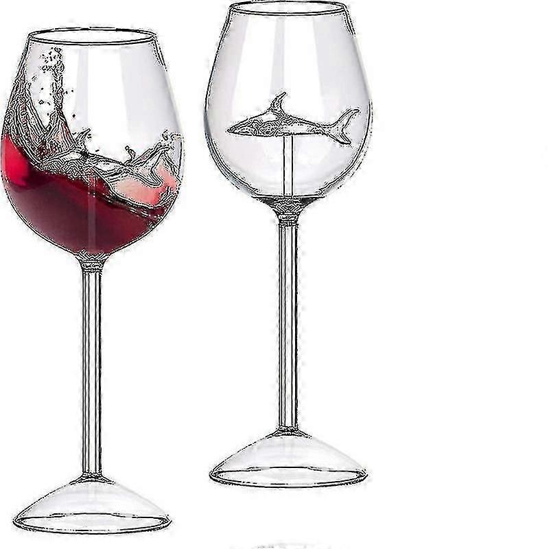 shark goblets crystal flutes novelty gift