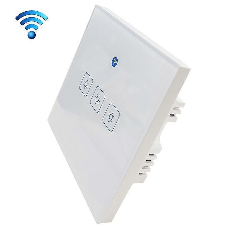 WS-UK-03 2A 3 Gangs Tempered Glass Panel Smart Wall Switch