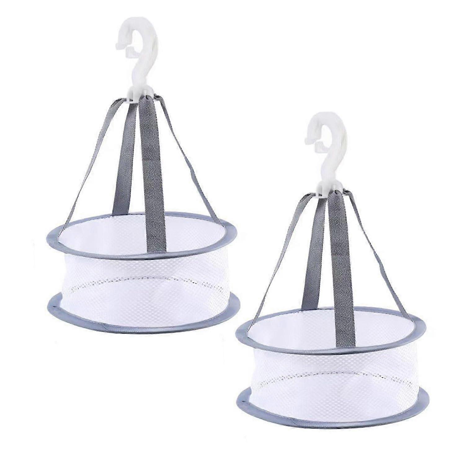 Foldable Mesh Clothes Drying Rack with Hook for Underwear and Socks, 2Piece SpaceSaving Set