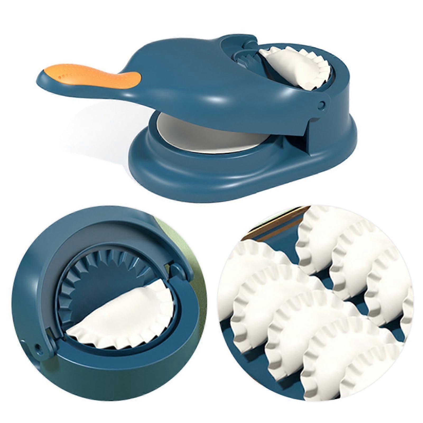 2 in 1 Dumpling Maker Press with Ergonomic Grip for Easy Clean Manual Wrapper Making Blue