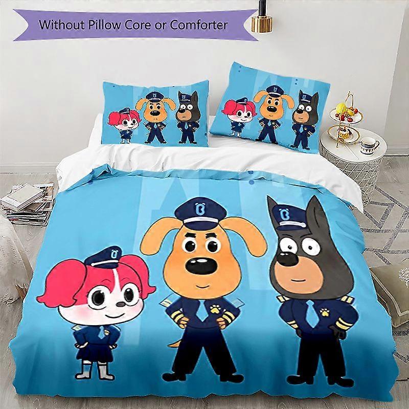 Sheriff-Inspired 3pcs Bedding Set - Includes 1 Cover & 2 Pillowcases Breathable Polyester