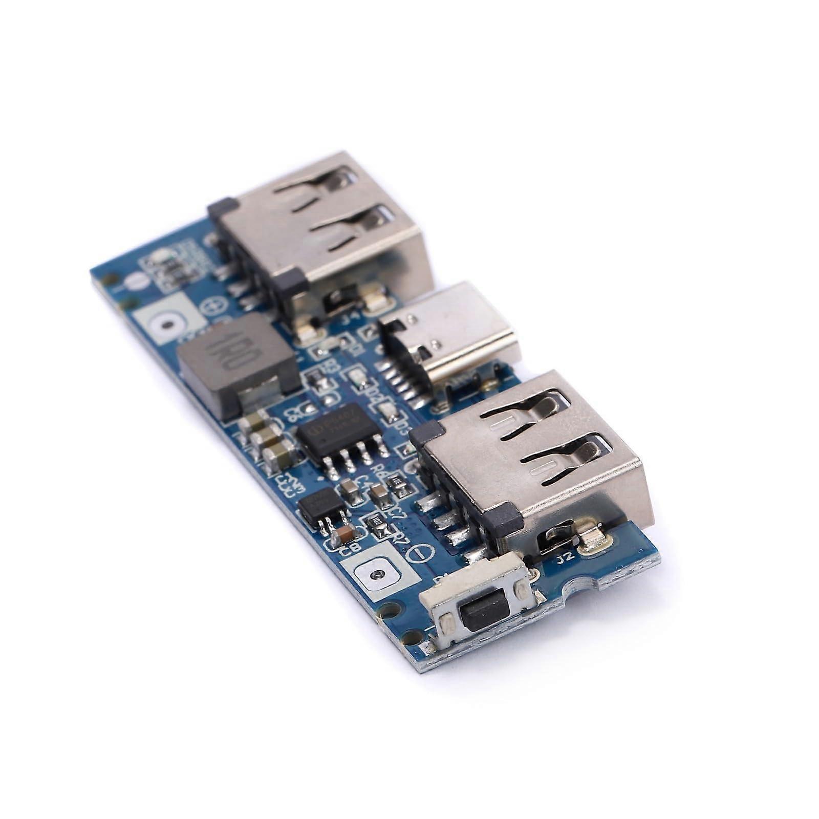 USB Charging Module with Dual USB and Type C Ports, Fast Charging Boost Board for DIY Battery Projects