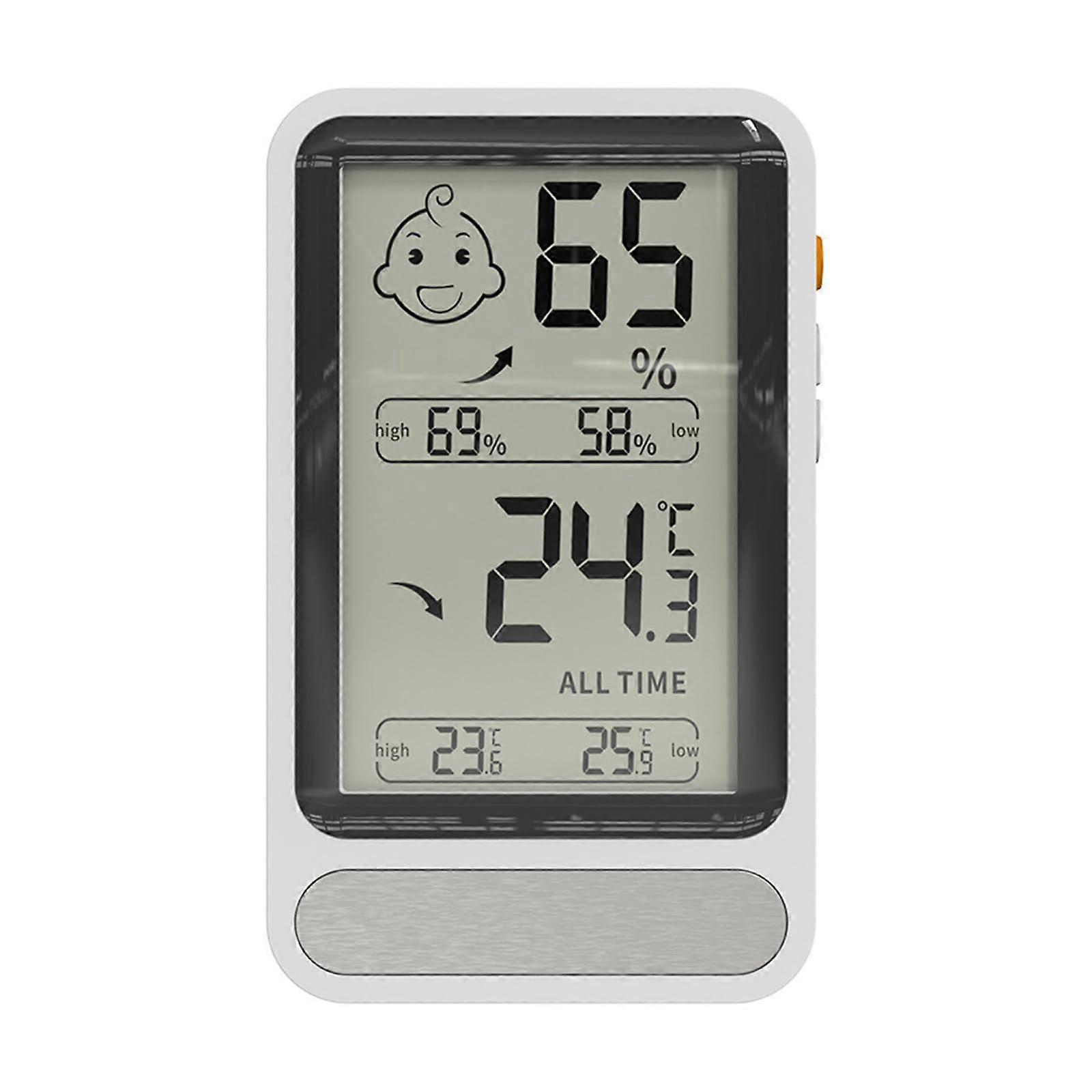 Digital Hygrometer Thermometer with Backlit Display,  Low Memory, Magnetic Mount for Home Office