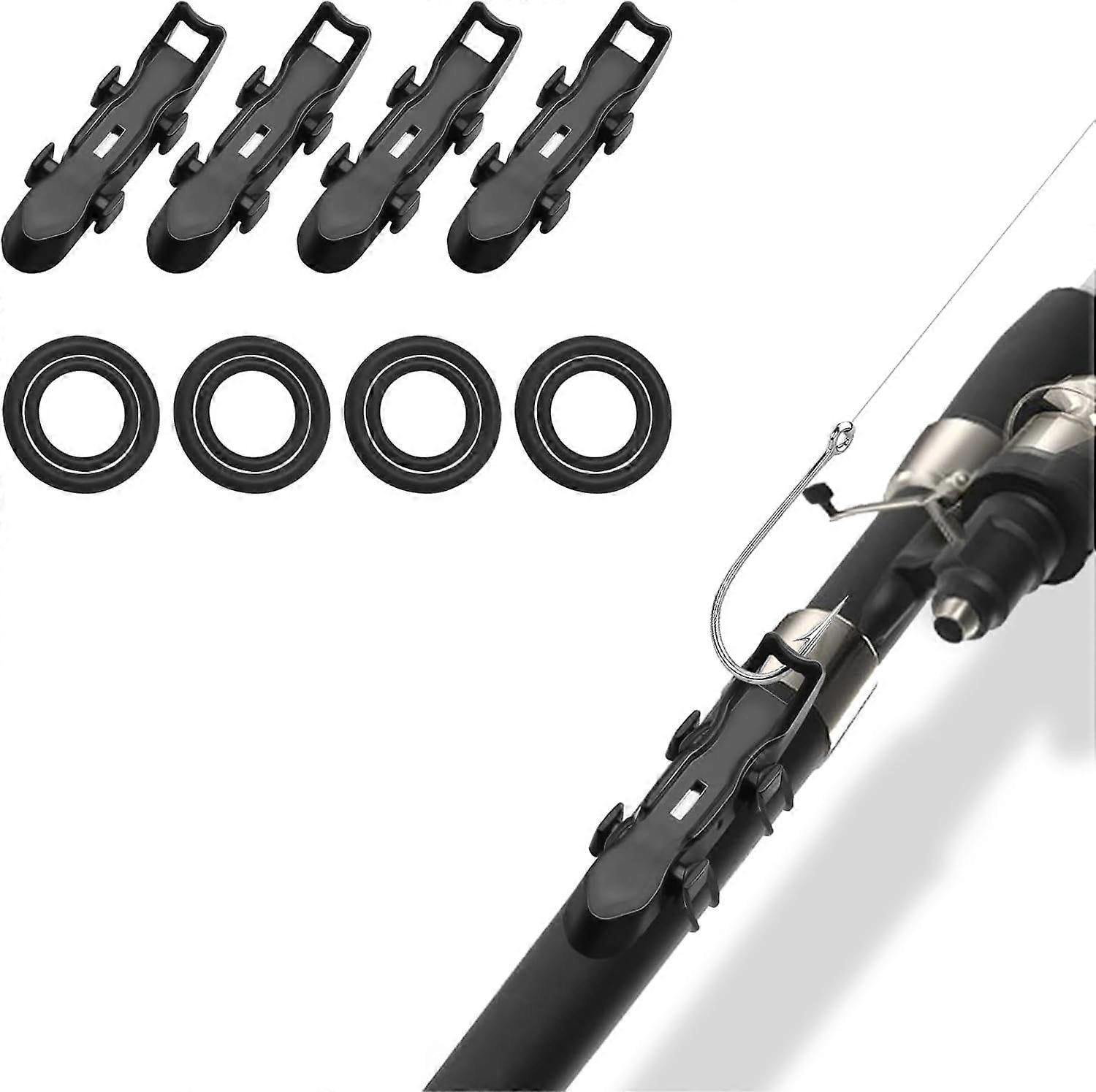 4-Piece Magnetic Hook Holder Set with Rubber Rings