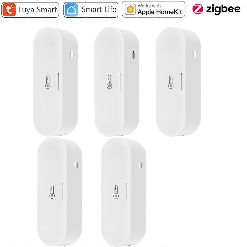 Tuya Zigbee Smart Temperature and Humidity Sensor Micro USB / Battery Powered Home Security Work with Homekit Alexa Google Home