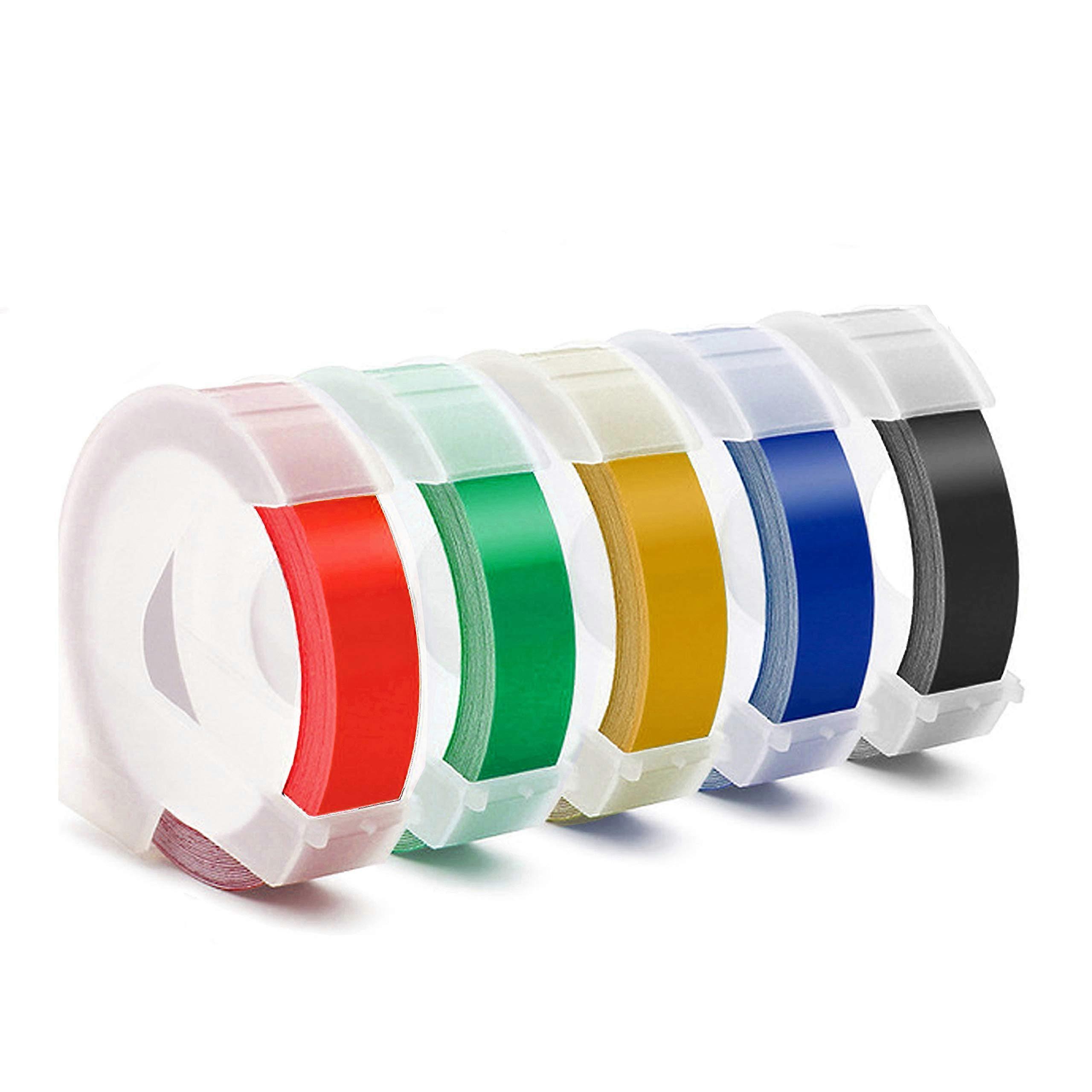 Embossing Label Tape 3/8 Inch MultiColor Durable 3D Plastic Labels for Dymo Organizer Xpress