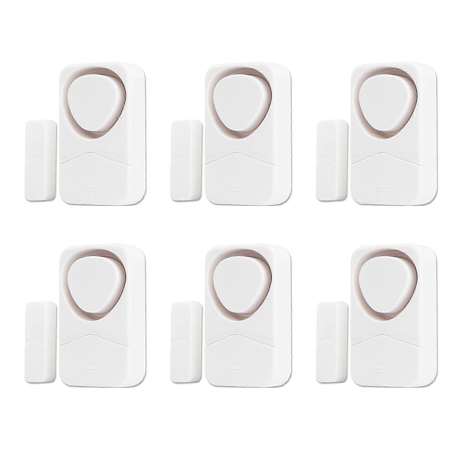Wireless Door and Window Alarm 6 Pack, 110dB Loud Magnetic Sensor, 4 Modes for Home Security