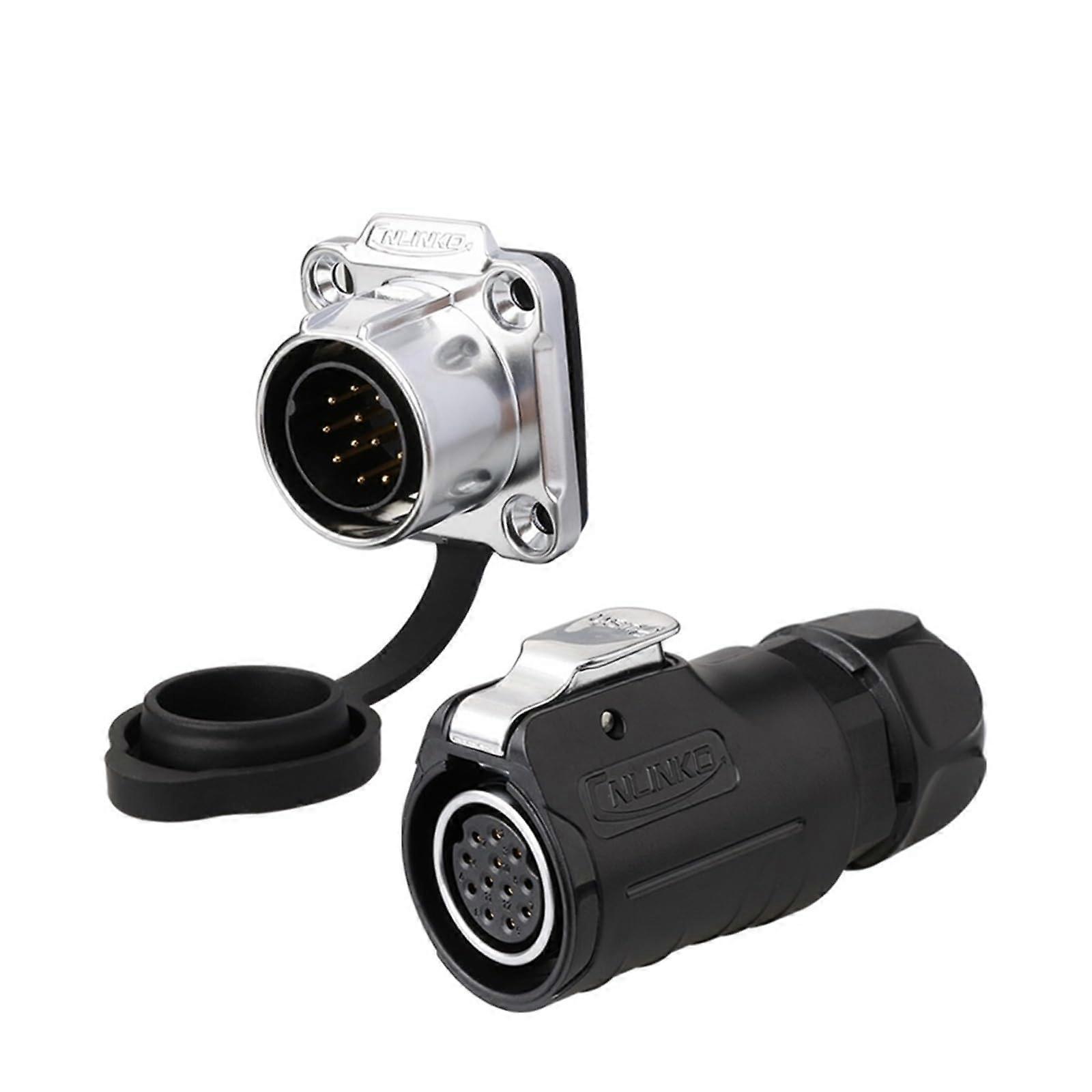 IP68 Waterproof Bulkhead Connector 12 Pin Reverse Mount Solder for LED Strip Solar Panel Wiring