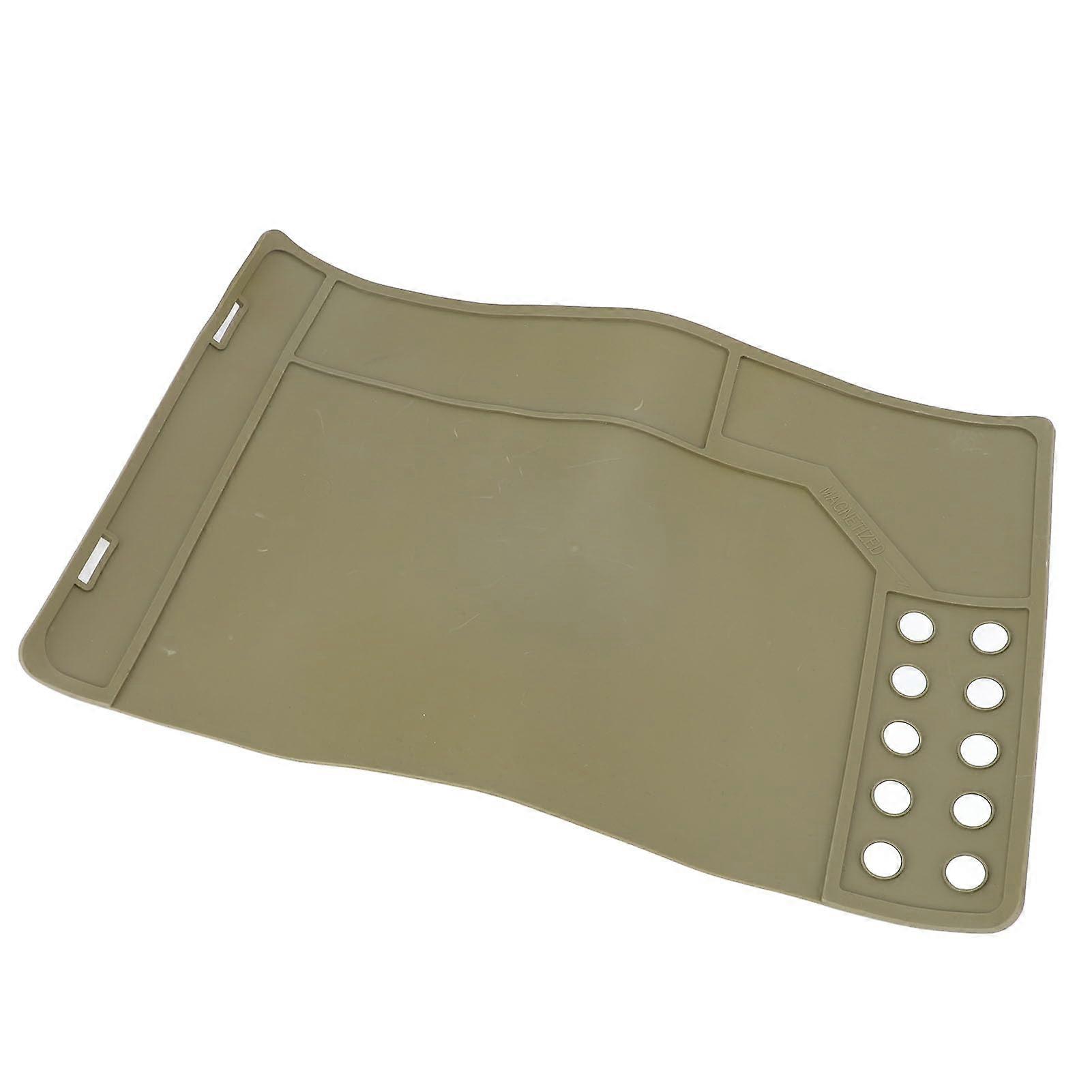 Magnetic Work Mat with Non Slip Oil Resistant Rubber Surface for Electronics  Brown