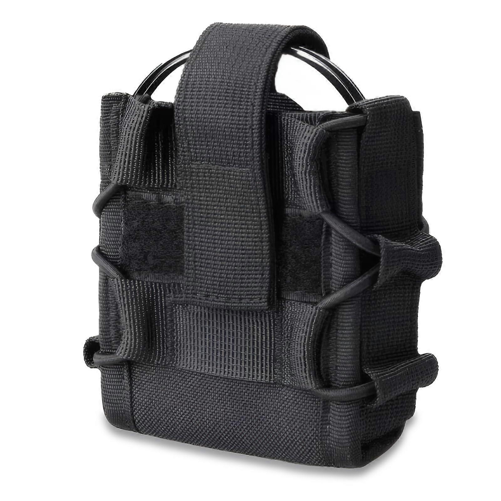 Handcuff Holster for Duty Belt with Quick Access and Secure Strap, Molle Compatible Nylon Case Black