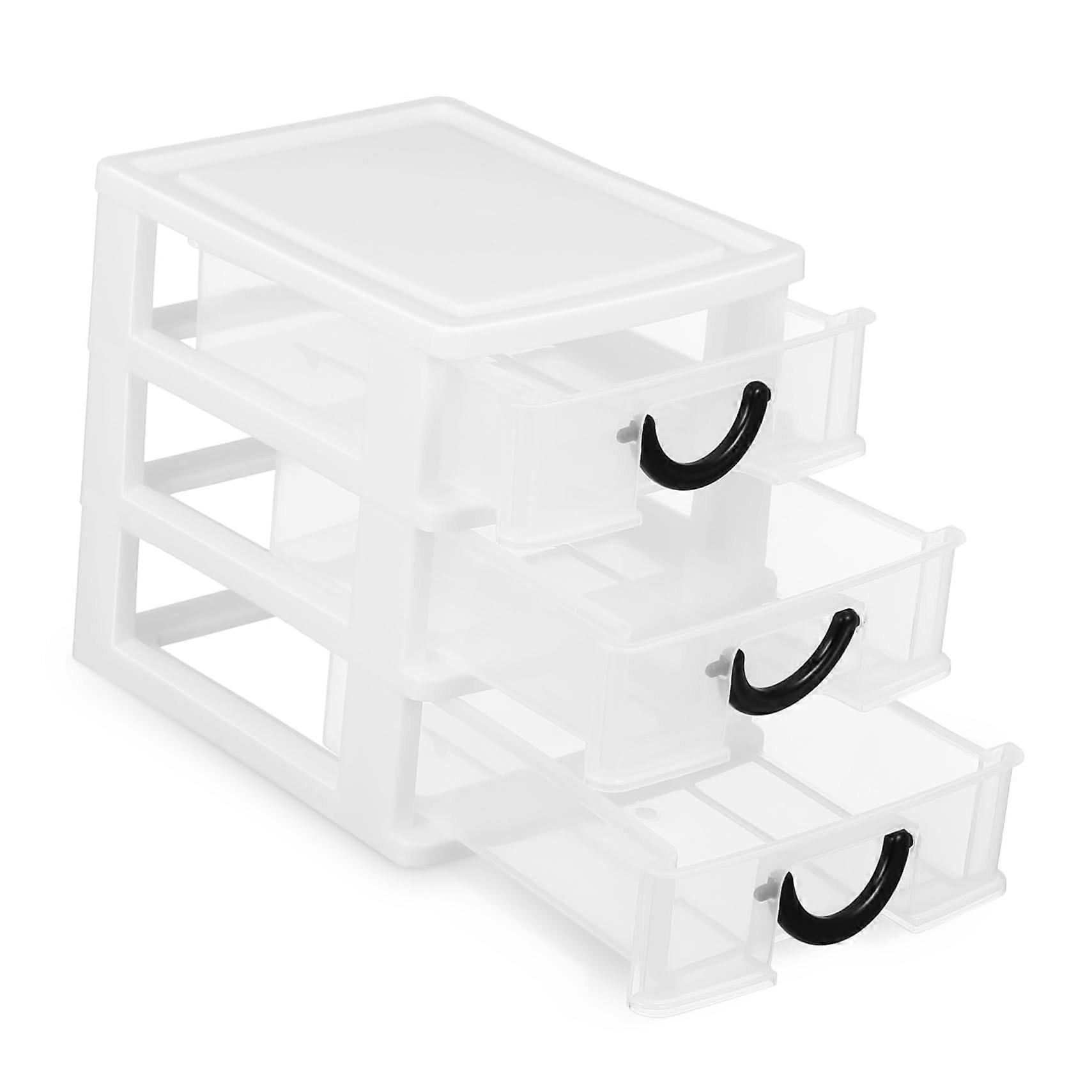 Clear Plastic Desk Organizer with Drawers for Office and Makeup Storage