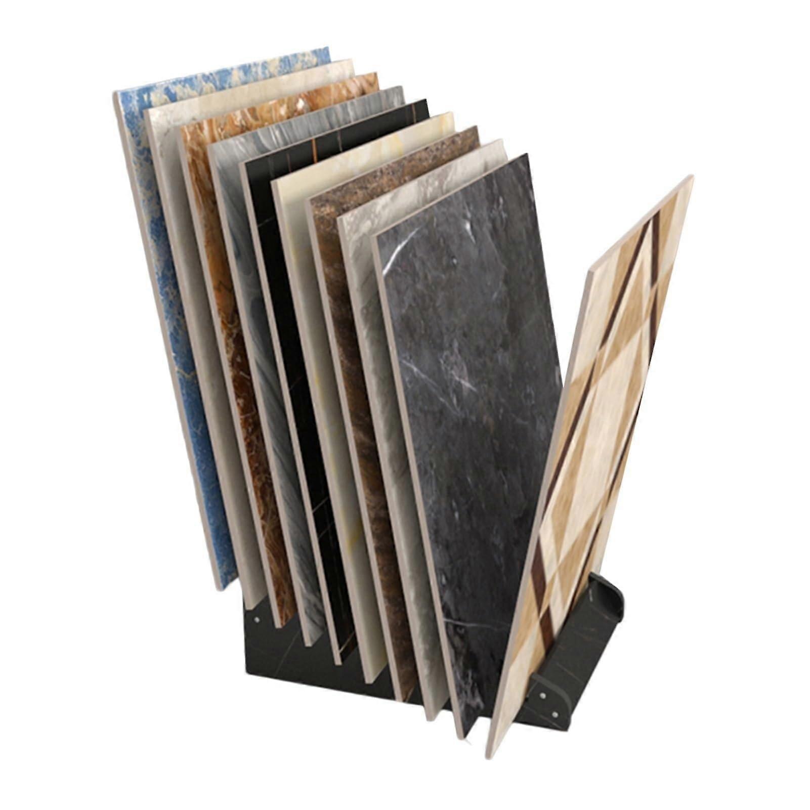 Tile Display Rack 12 Grid Ceramic Stand for Floor Samples, SpaceSaving and Quick Assembly 59x33x32cm