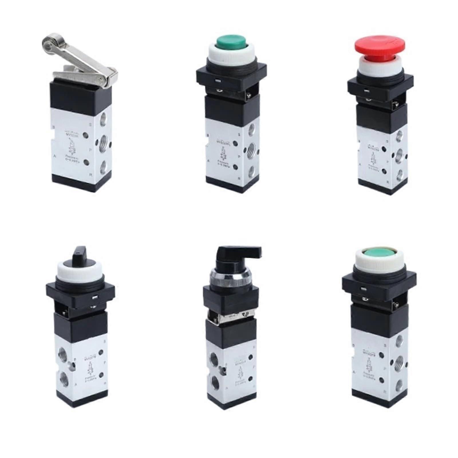 MV322PPL Manual Air Switch Valve 2 Position 5 Way Pneumatic Control Valve Push Button Replacement