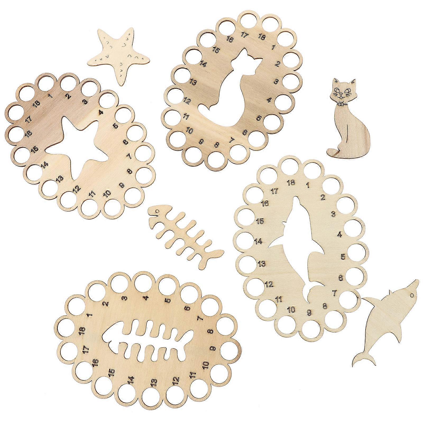 Wooden Thread Organizing Plate for Cross Stitch Thread Storage 4Pcs