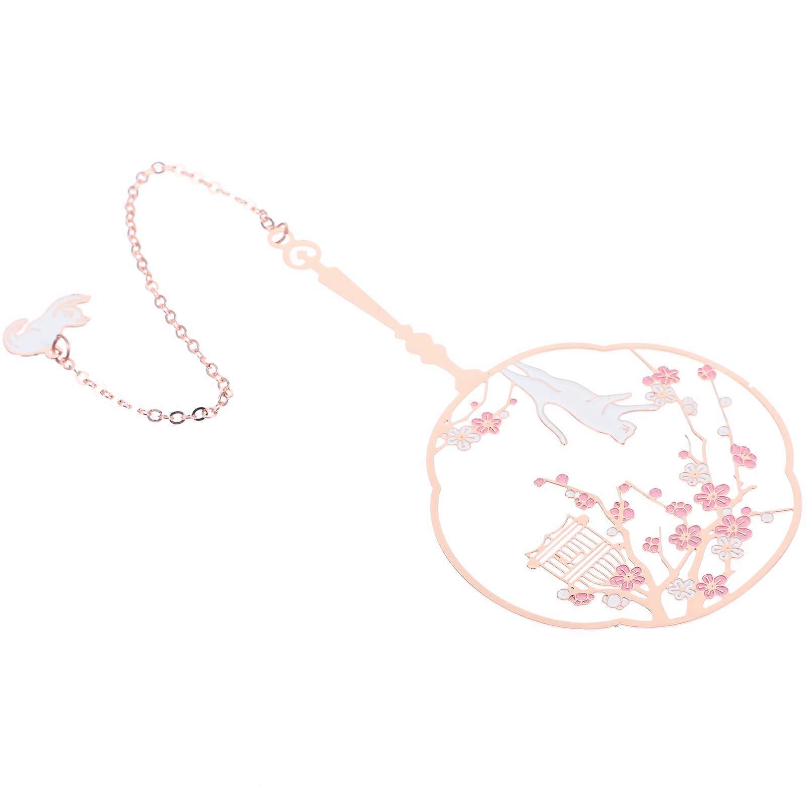 Brass Metal Bookmark for Hanging Page Marking 5Pcs Chain Style Set