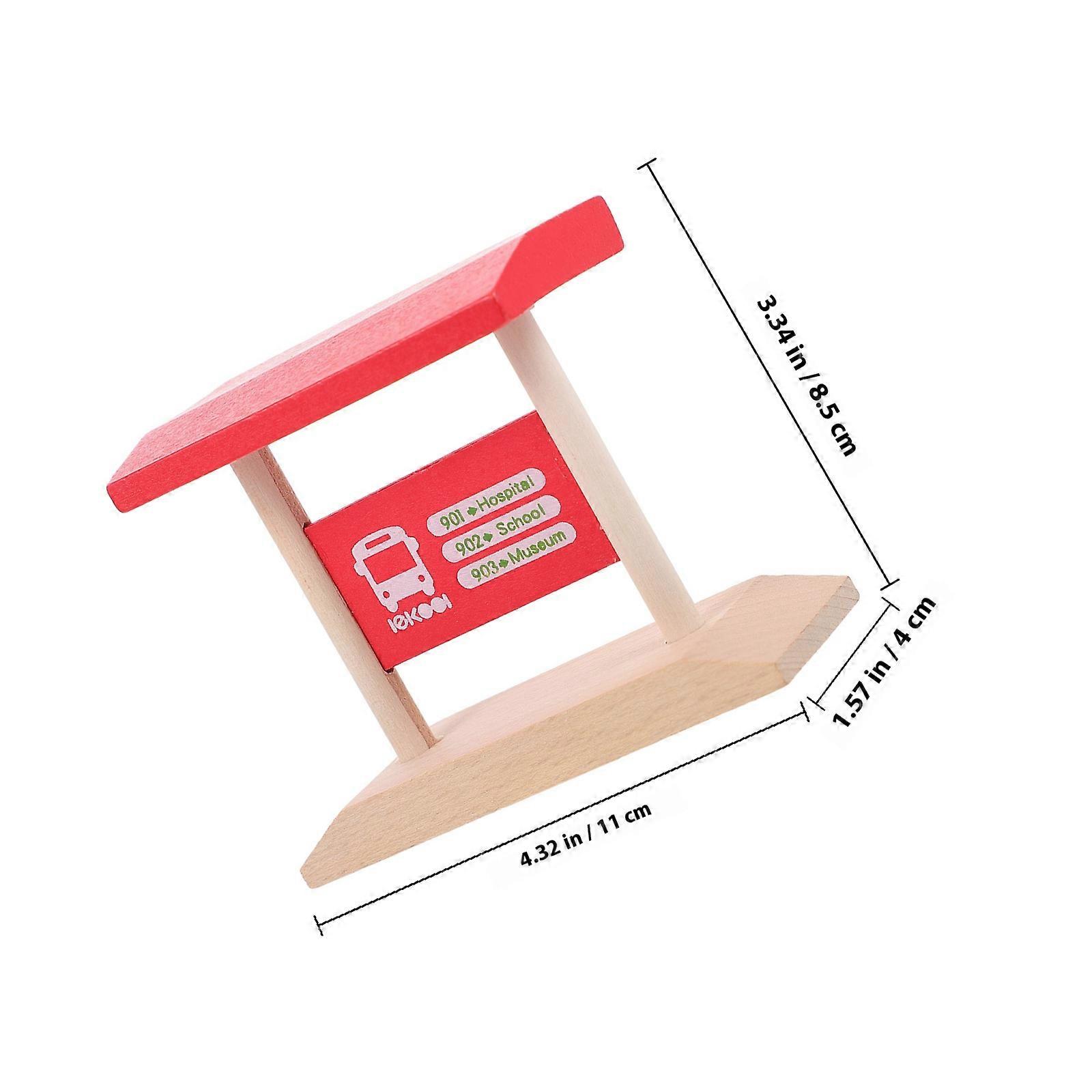 Wooden Toy Train Accessory with Railway Station Platform for Playing