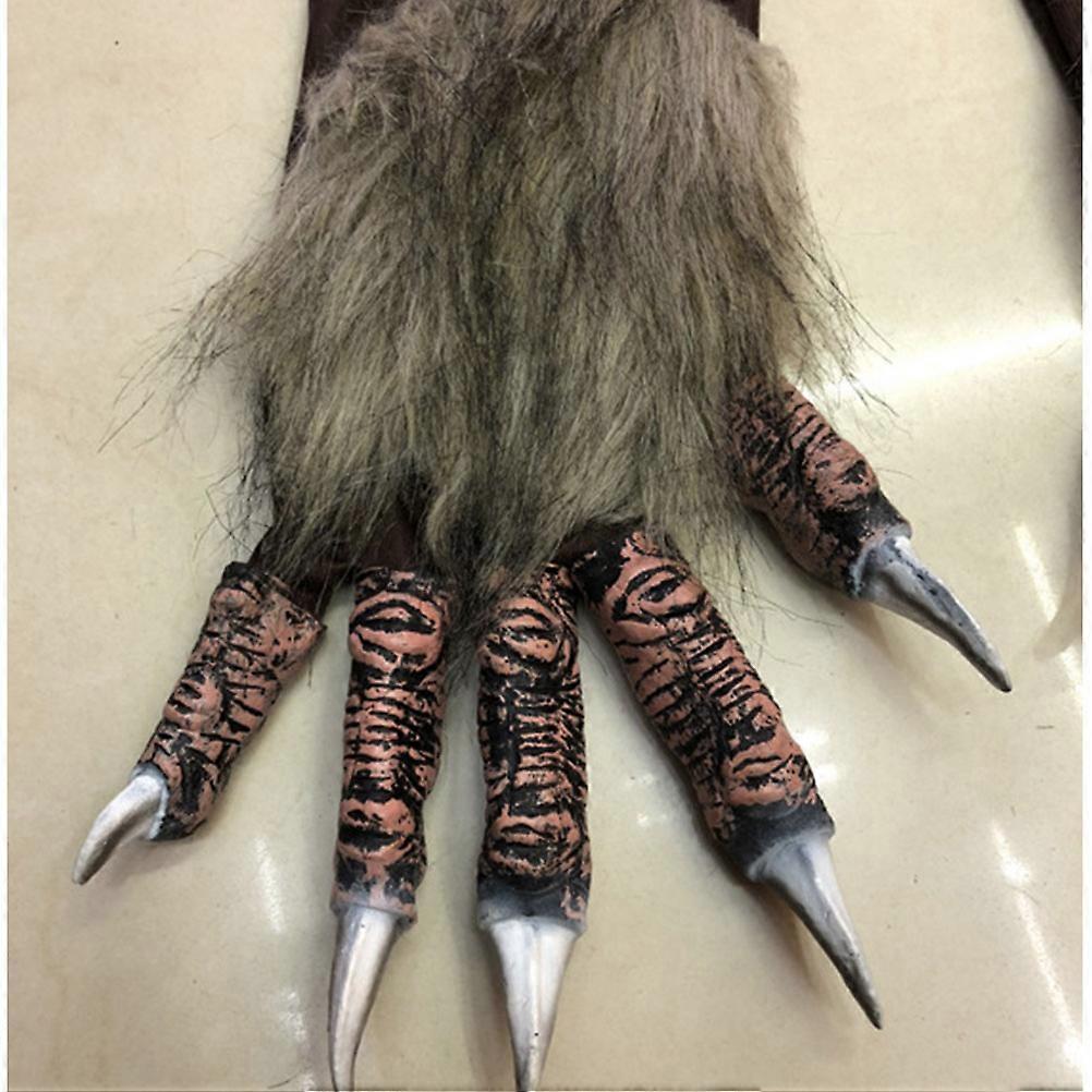 Wolf Mitten Simulation Gloves for Halloween Party 1Pair