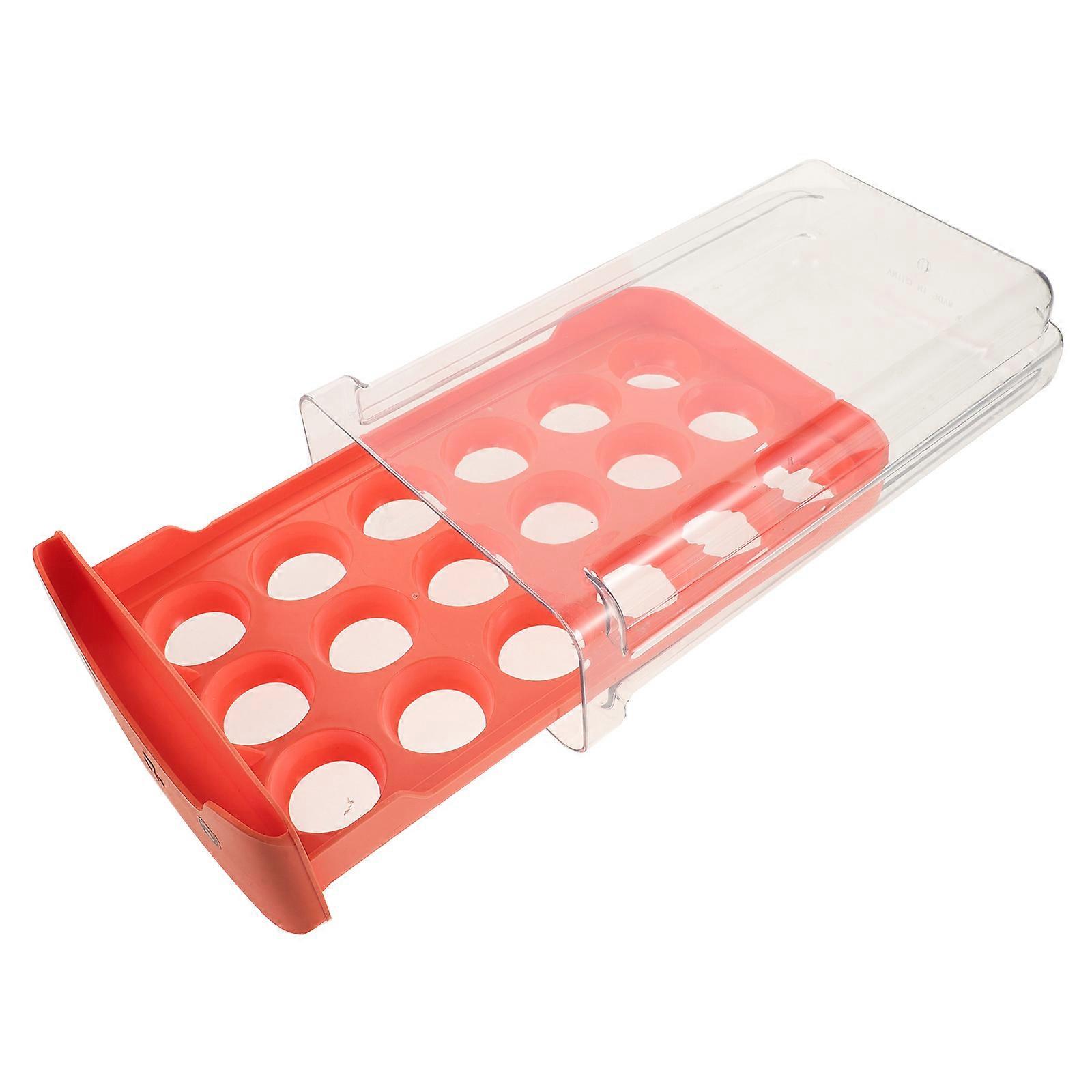 Egg Holder for Fridge Clear Plastic Stackable Drawer for Storage Use