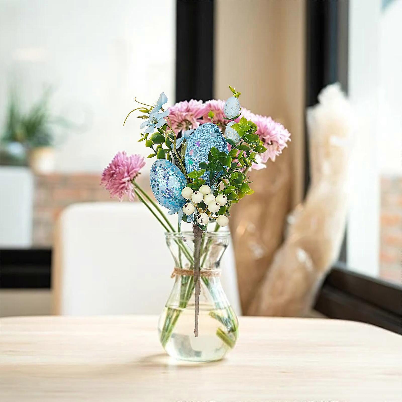 Easter Artificial Flowers,6 Piece Easter Artificial Egg Branch Decoration Set