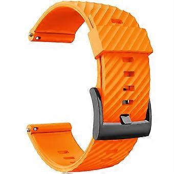 Orange Silicone 24mm Durable Replacement Watch Strap Easy Install for Suunto 9 Baro