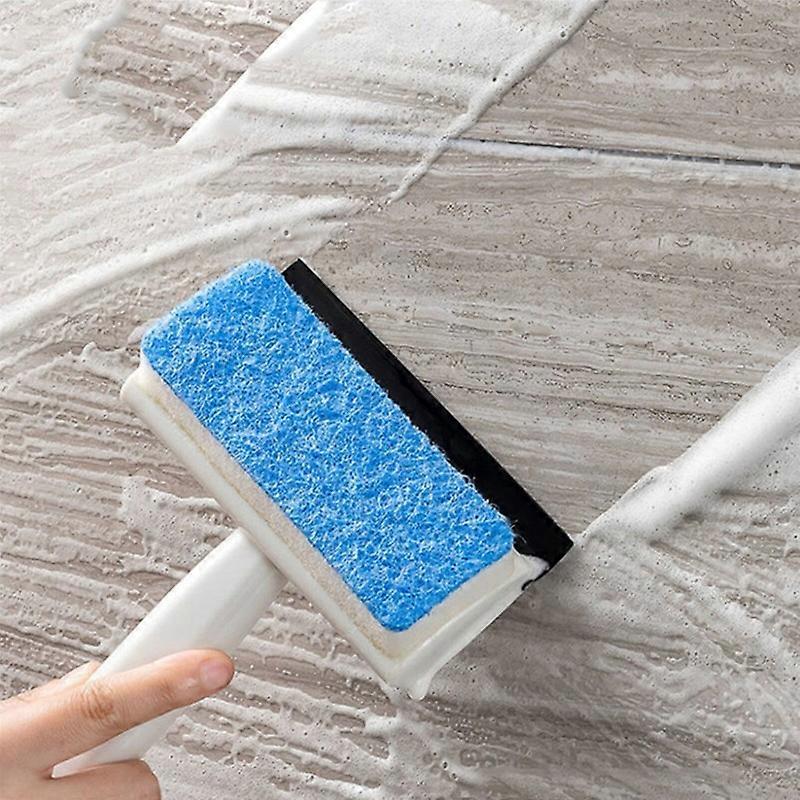 Shower Dual Screen Window Comfortable Squeegee Efficient Brush Cleaner Grip Side